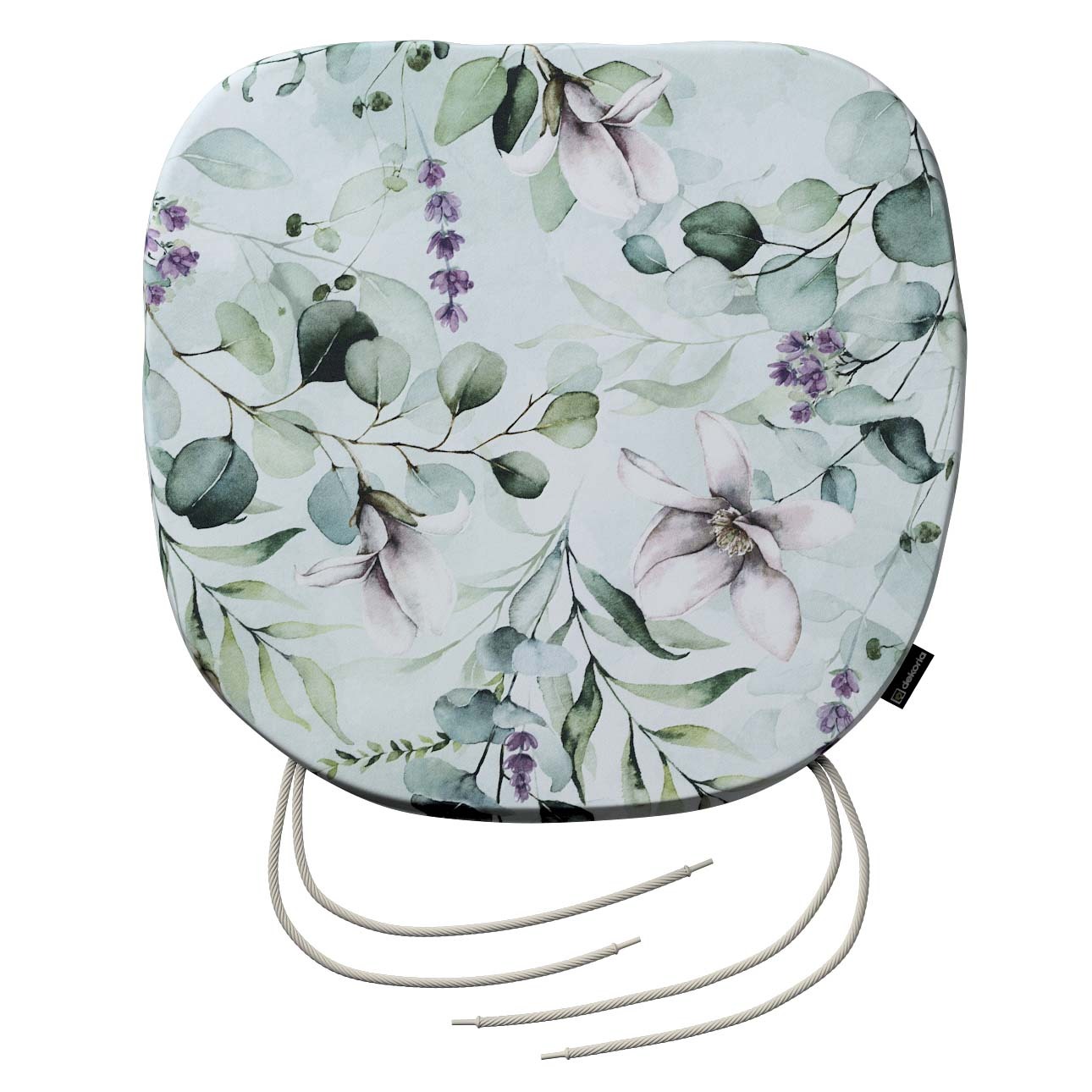 Stuhlkissen Marcus mit Bindeschnur, mintgrün-weiß, 40 x 37 x 2,5 cm, Flower günstig online kaufen