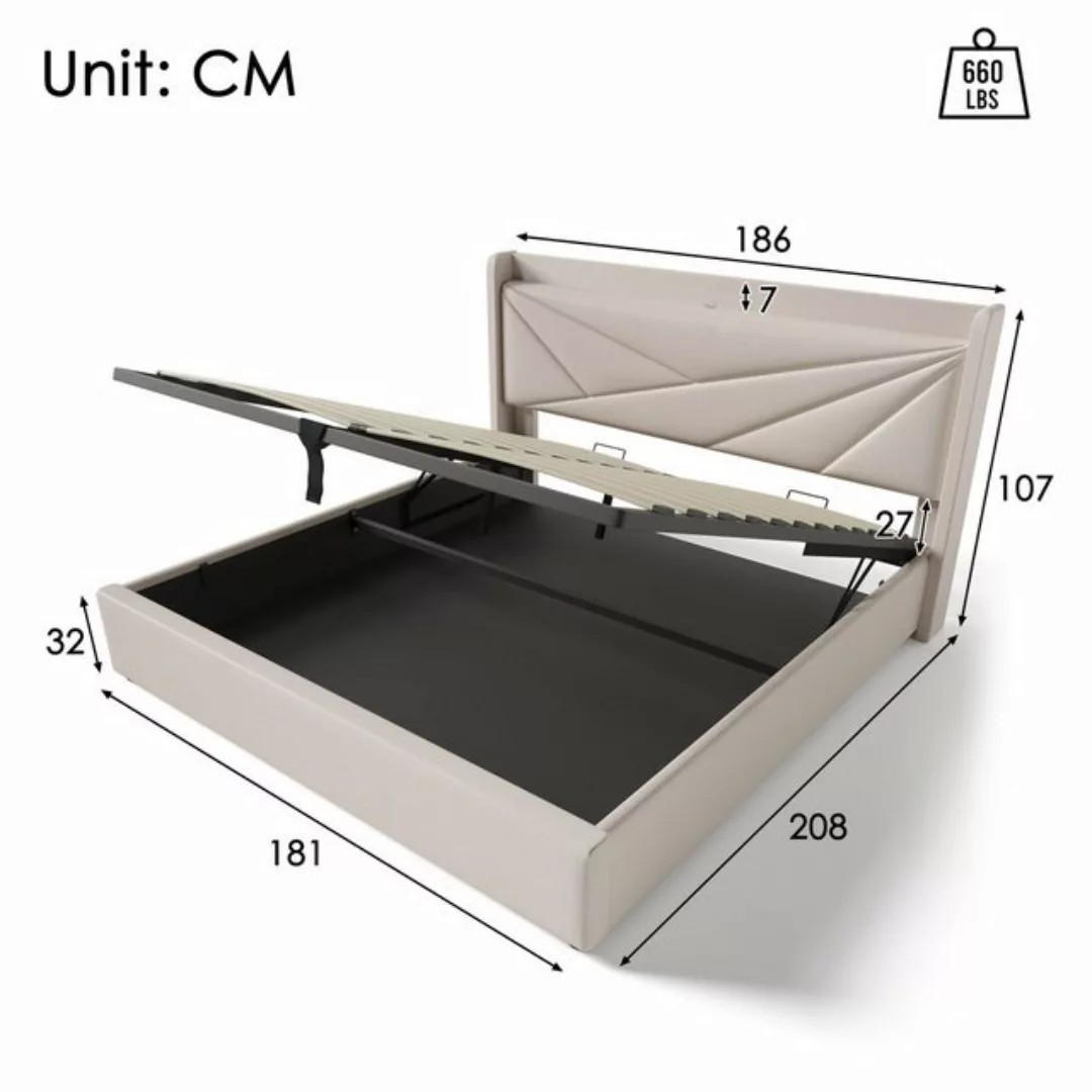 BlingBin Polsterbett Stauraumbett Jugendbett (1-tlg., Doppelbett mit USB Ty günstig online kaufen