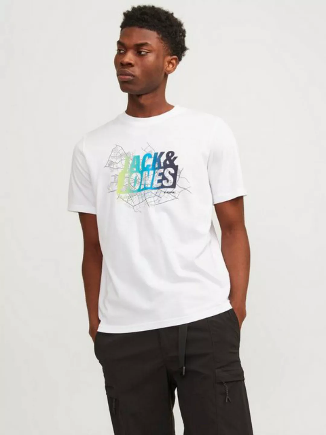 Jack & Jones Herren Rundhals T-Shirt JCOMAP SUMMER LOGO - Regular Fit günstig online kaufen