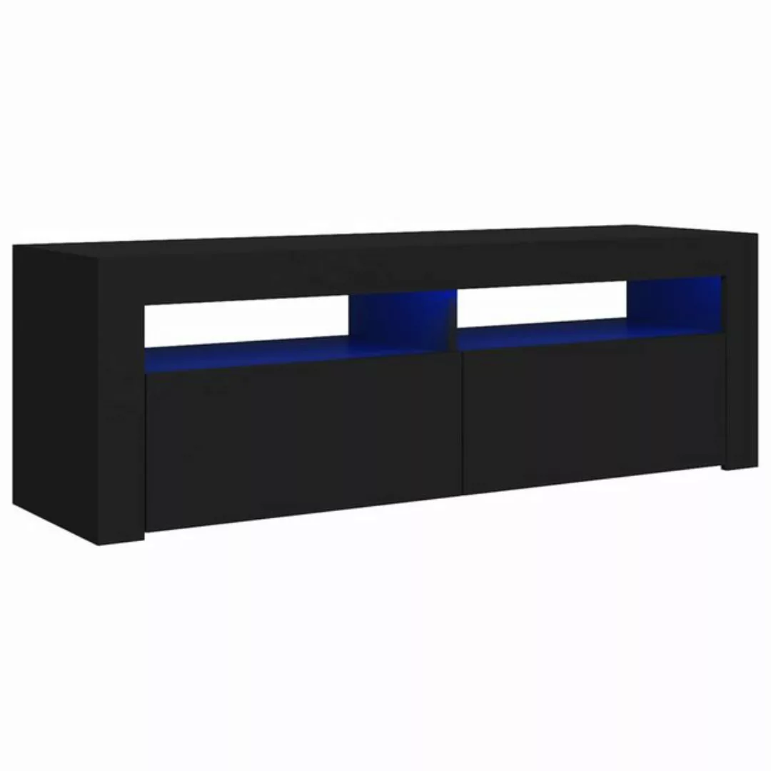 vidaXL TV-Schrank TV-Schrank mit LED Leuchten Schwarz 120x35x40 cm Lowboard günstig online kaufen