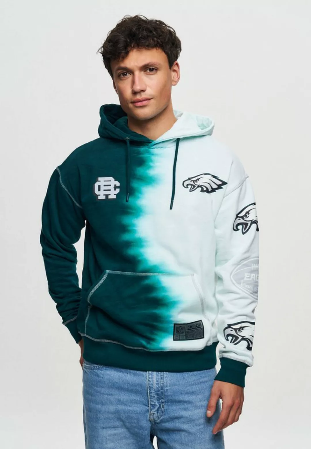 Recovered Hoodie NFL Eagles Ink Dye Effect Midnight On günstig online kaufen