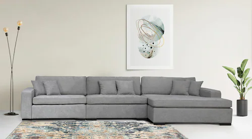 Home affaire Ottomane »Skara L-Form«, Lounge-Sofa mit Federkernpolsterung, günstig online kaufen