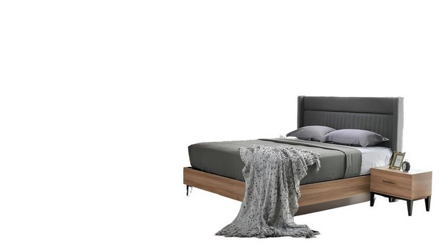 Xlmoebel Bett Braune Schlafzimmermöbel-Set mit Doppelbett, Nachttischen und günstig online kaufen