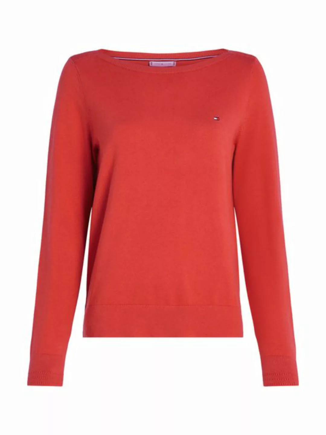 Tommy Hilfiger Strickpullover CO JERSEY STITCH BOAT-NK SWEATER mit Tommy Hi günstig online kaufen