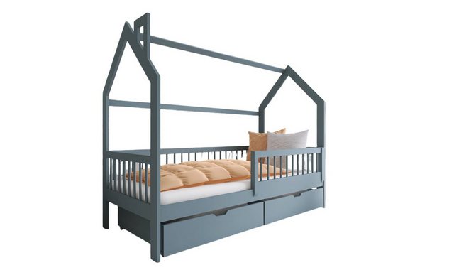 Fun Möbel Hausbett Kinderbett NIKOLE (in vier Farben, inkl. Rausfallschutz) günstig online kaufen