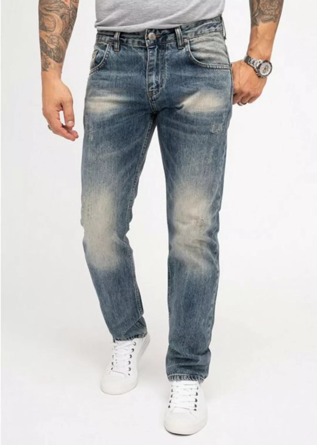 Indumentum Regular-fit-Jeans Herren Jeans Stonewashed Blau IR-500 günstig online kaufen