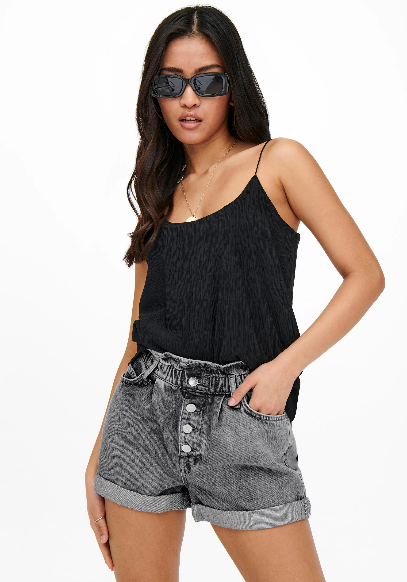 Only Damen Jeans Short ONLCUBA LIFE PAPERBAG günstig online kaufen