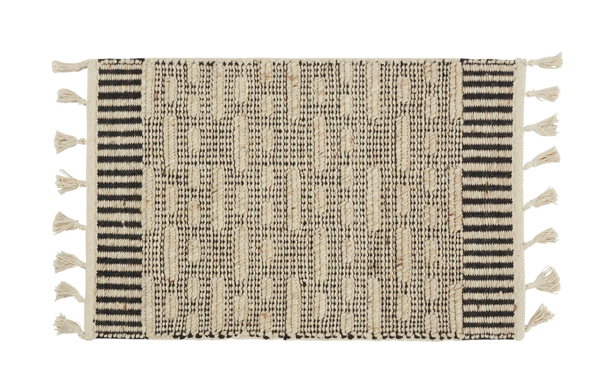 Handwebteppich  Black Coast ¦ beige ¦ Wolle, Baumwolle ¦ Maße (cm): B: 160 günstig online kaufen