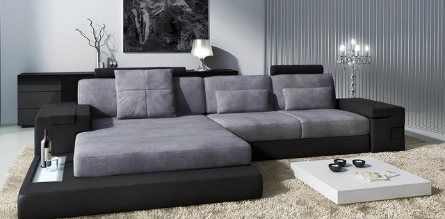 Xlmoebel Ecksofa Großes XXL-Sofa in L-Form mit USB-Anschluss, Polsterung au günstig online kaufen