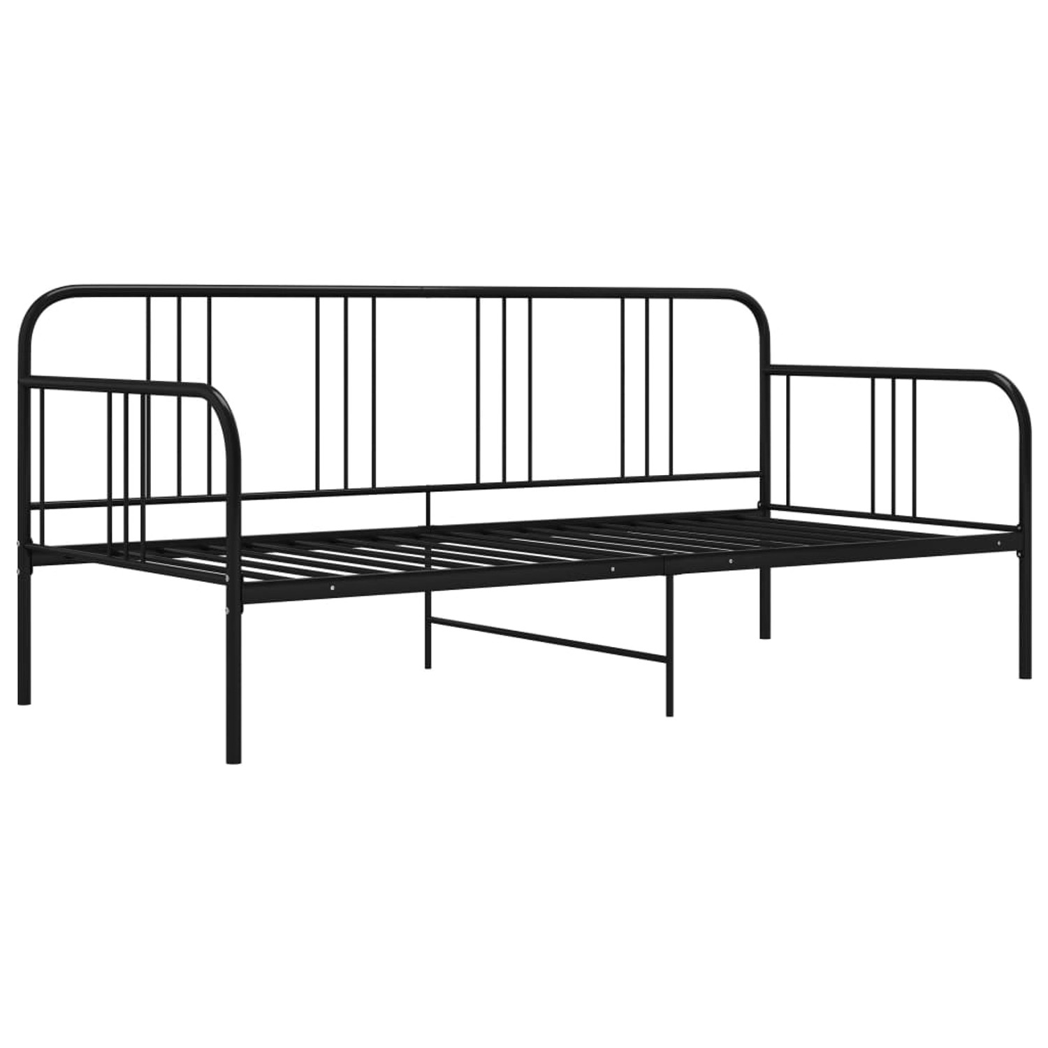 Schlafsofa Bettgestell Schwarz Metall 90x200 Cm günstig online kaufen