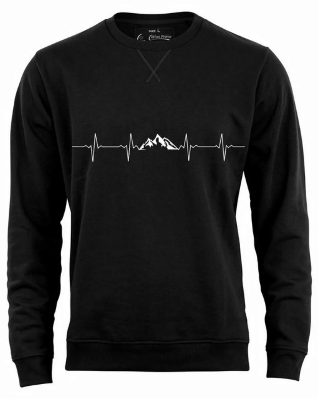 Cotton Prime® Sweatshirt Pulsschlag Berge mit weichem Innenfleece günstig online kaufen