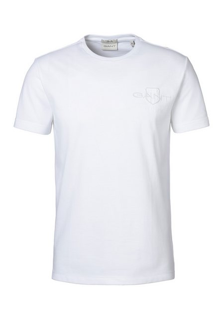 Gant T-Shirt "Slim Fit Tonal Shield Pique Shirt", mit Ton in Ton Logo günstig online kaufen