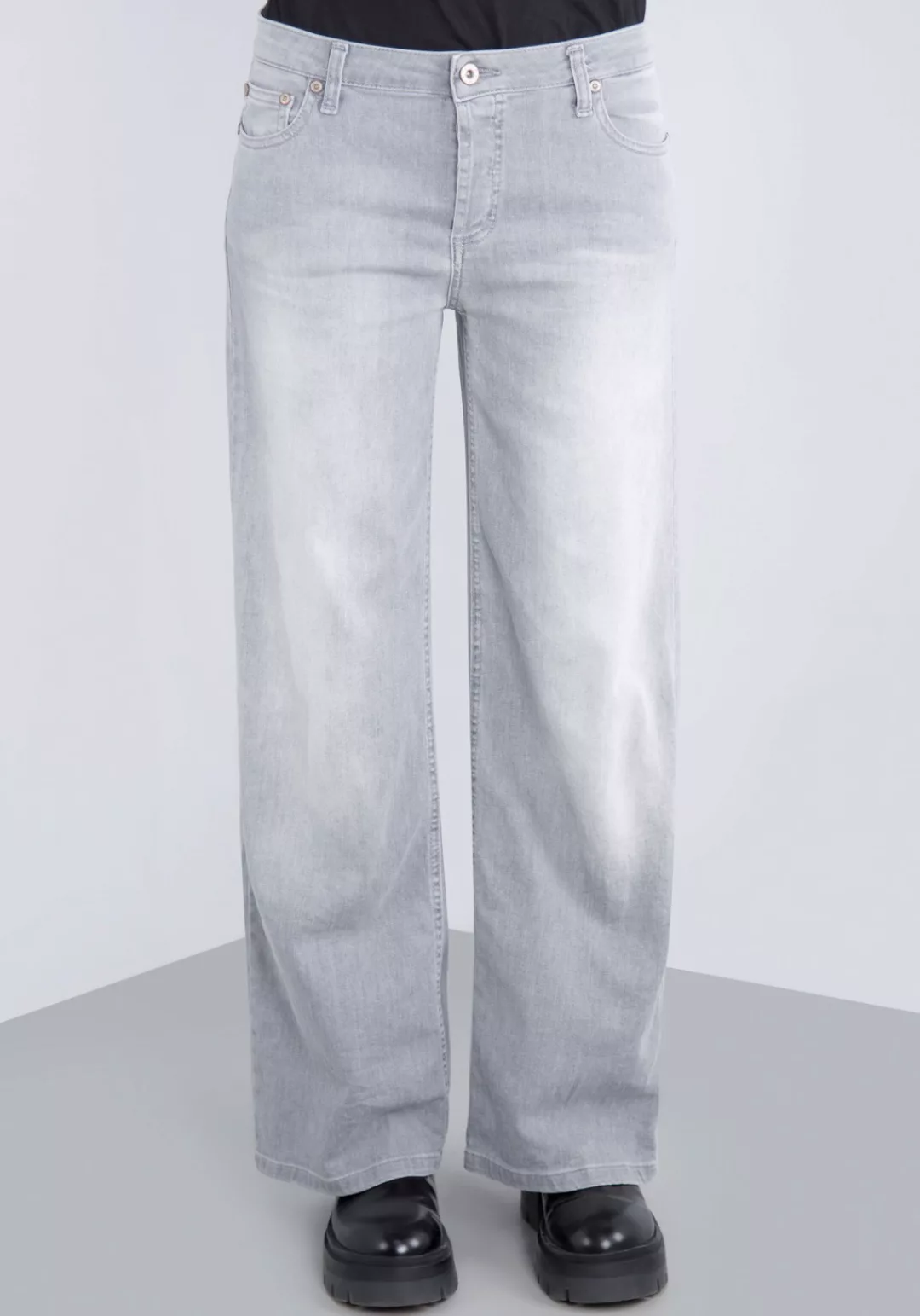 Please Jeans 5-Pocket-Jeans mit weitem Bein und Fade-Out Effekten günstig online kaufen