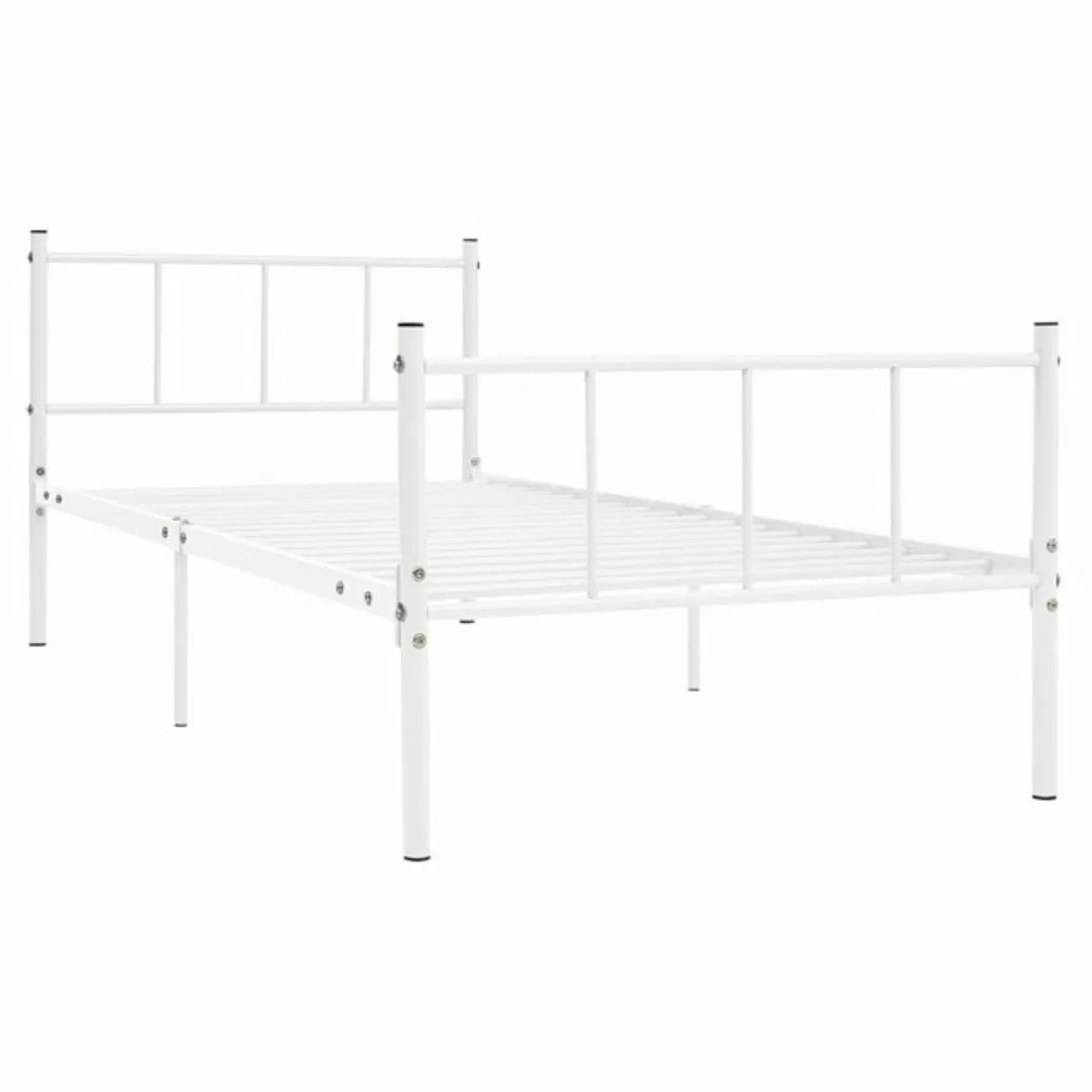 furnicato Bettgestell Weiß Metall 90×200 cm (1-tlg) günstig online kaufen