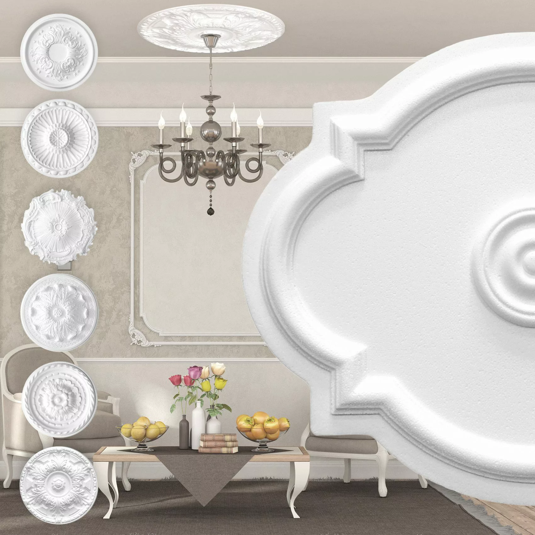 marbet design Wanddekoobjekt R-10 (Stuckrosette aus günstig online kaufen