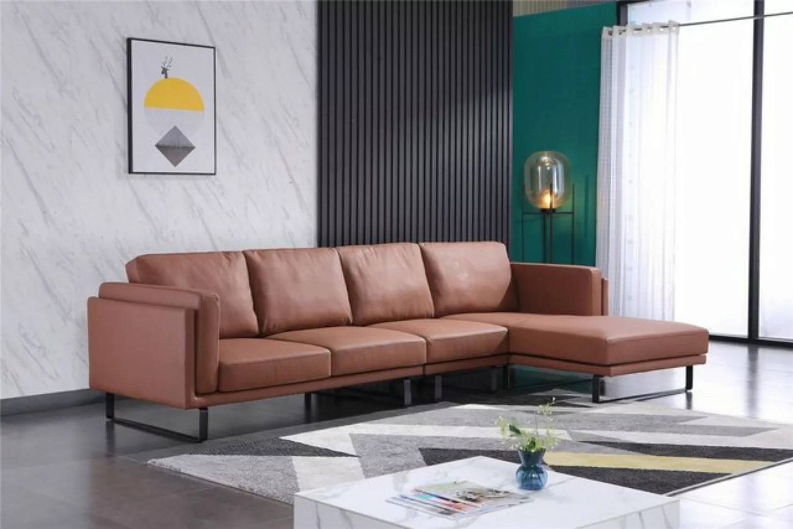 JVmoebel Ecksofa, Ledersofa Couch Sofagarnitur Ecksofa Eck Garnitur Design günstig online kaufen