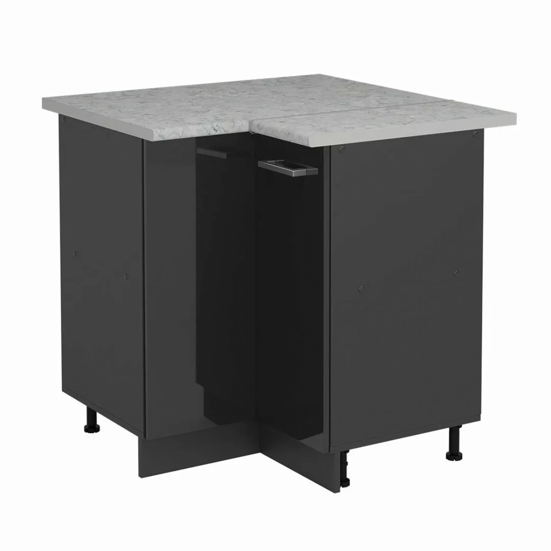 Vicco Eckunterschrank R-Line, Anthrazit Hochglanz/Anthrazit, 75.6 günstig online kaufen