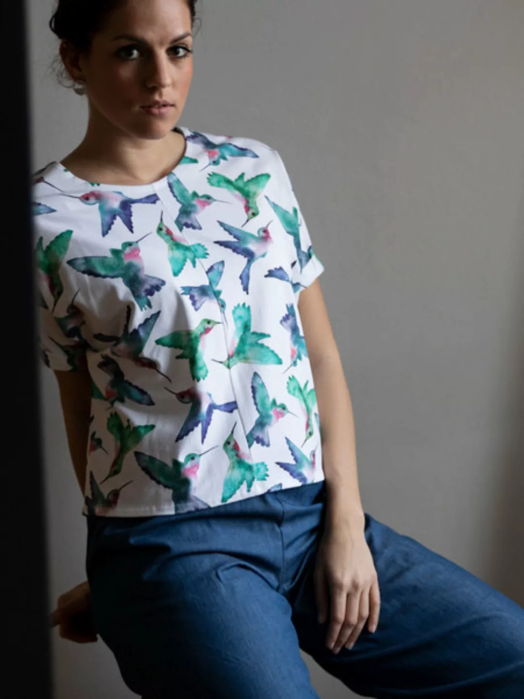 Ecostories Ladies Shirt Kolibri Leaves günstig online kaufen