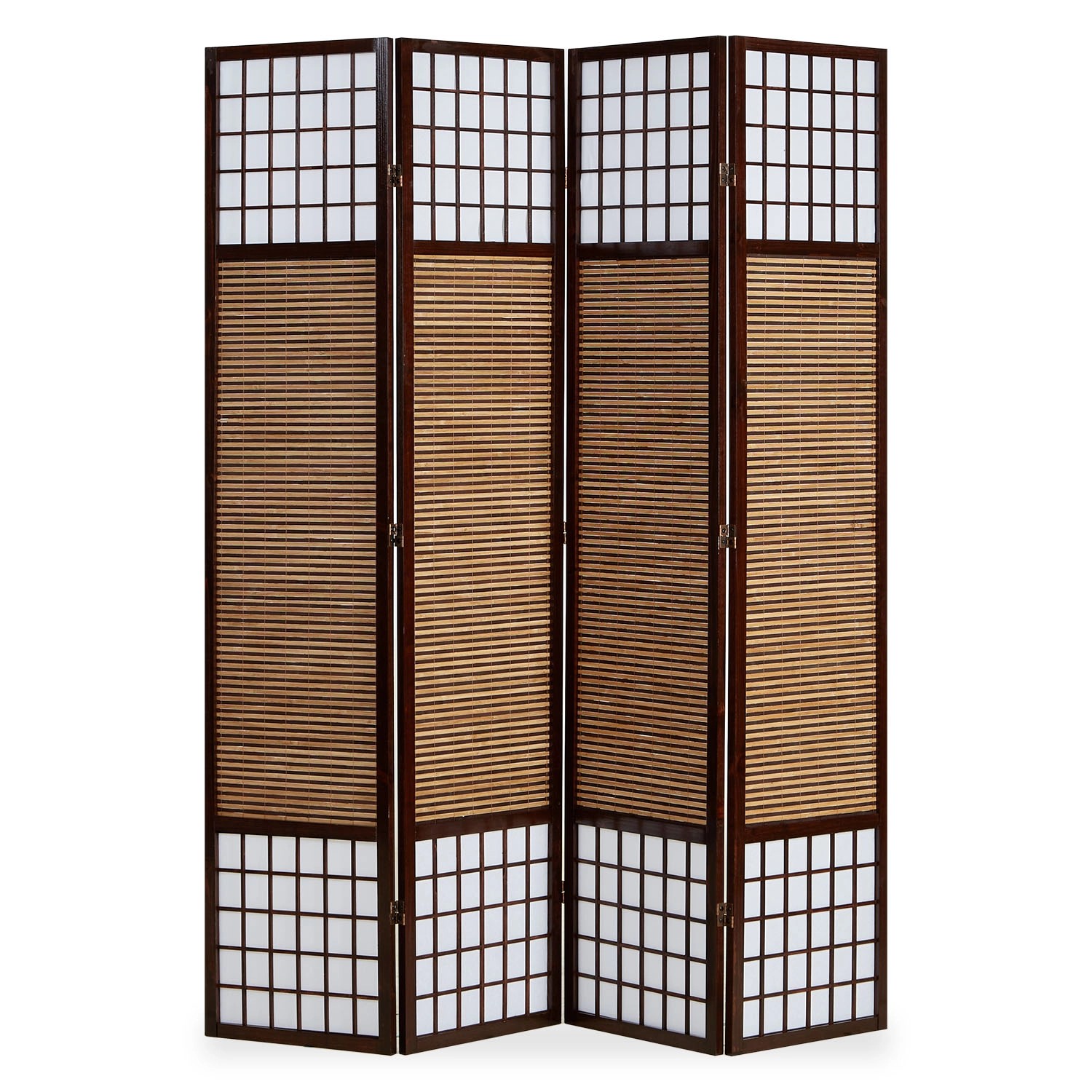 Homestyle4u 4-tlg. Paravent in Braun 172x200 cm 876 günstig online kaufen