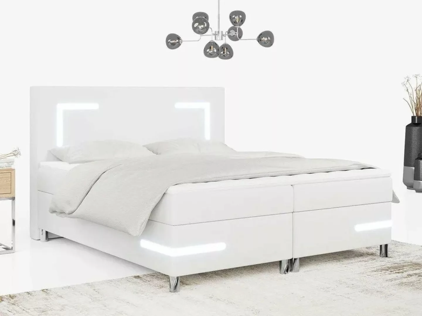 DB-Möbel Boxspringbett "APOLLO" mit LED, Bettkasten, Funktionsbett mit Topp günstig online kaufen