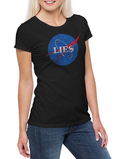 Urban Backwoods Print-Shirt Flat Earth III Damen T-Shirt Society Symbol Sig günstig online kaufen