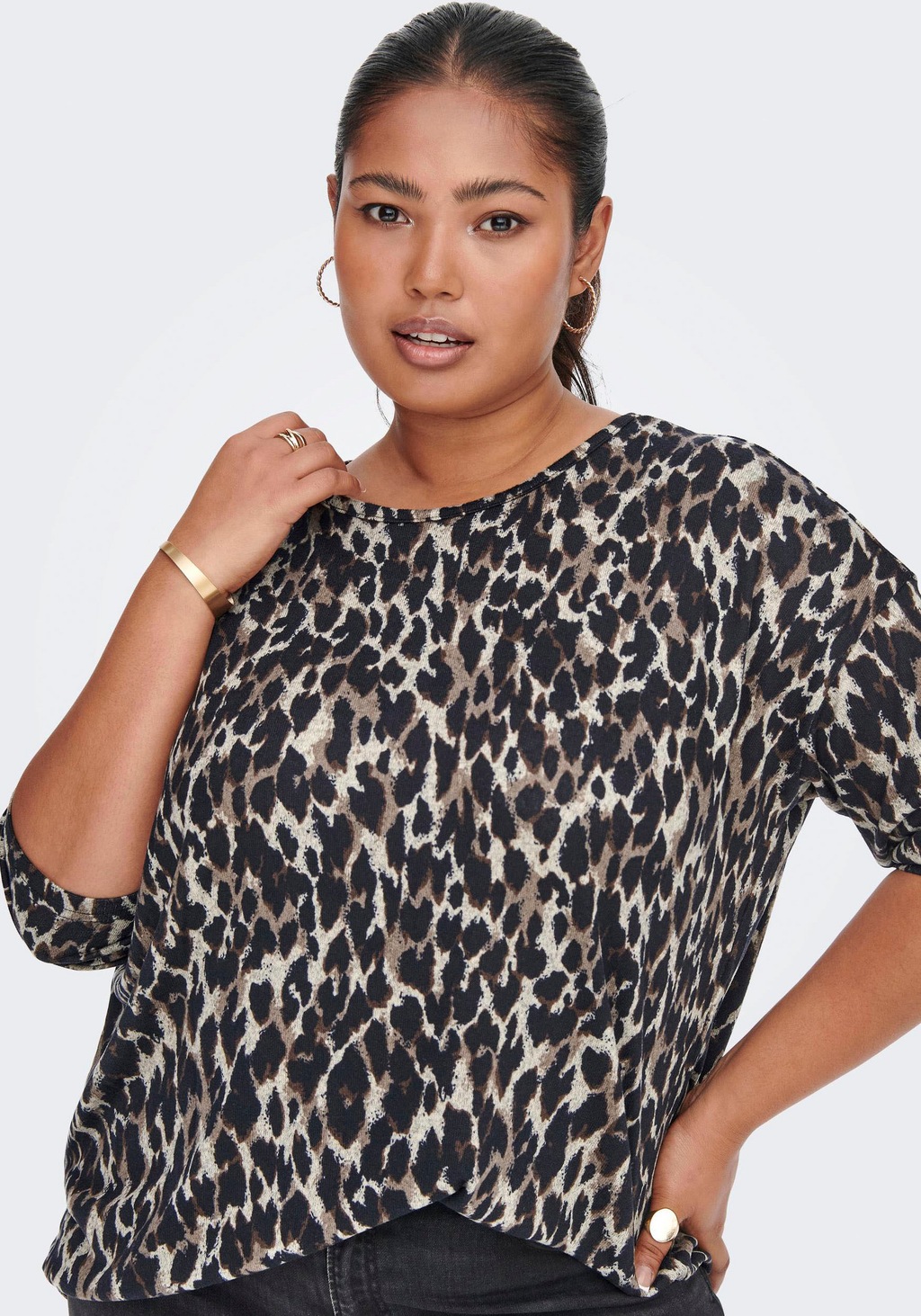 Carmakoma by Only Damen Langarmshirt CARALBA 3/4 - Plus Size günstig online kaufen