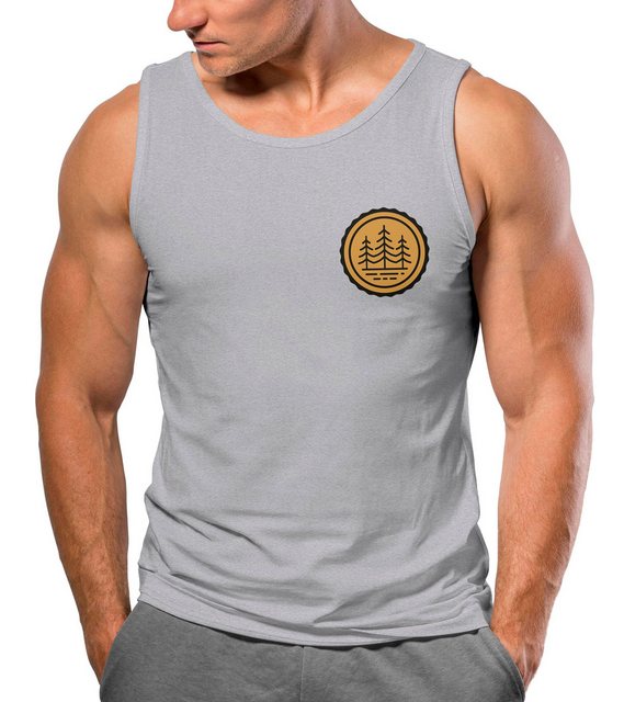 Neverless Tanktop Herren Tank-Top Wald Bäume Logo Badge Naturliebhaber Outd günstig online kaufen