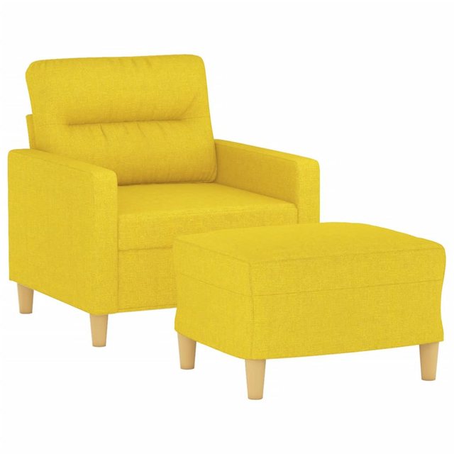 vidaXL Sofa Sessel mit Hocker Hellgelb 60 cm Stoff günstig online kaufen