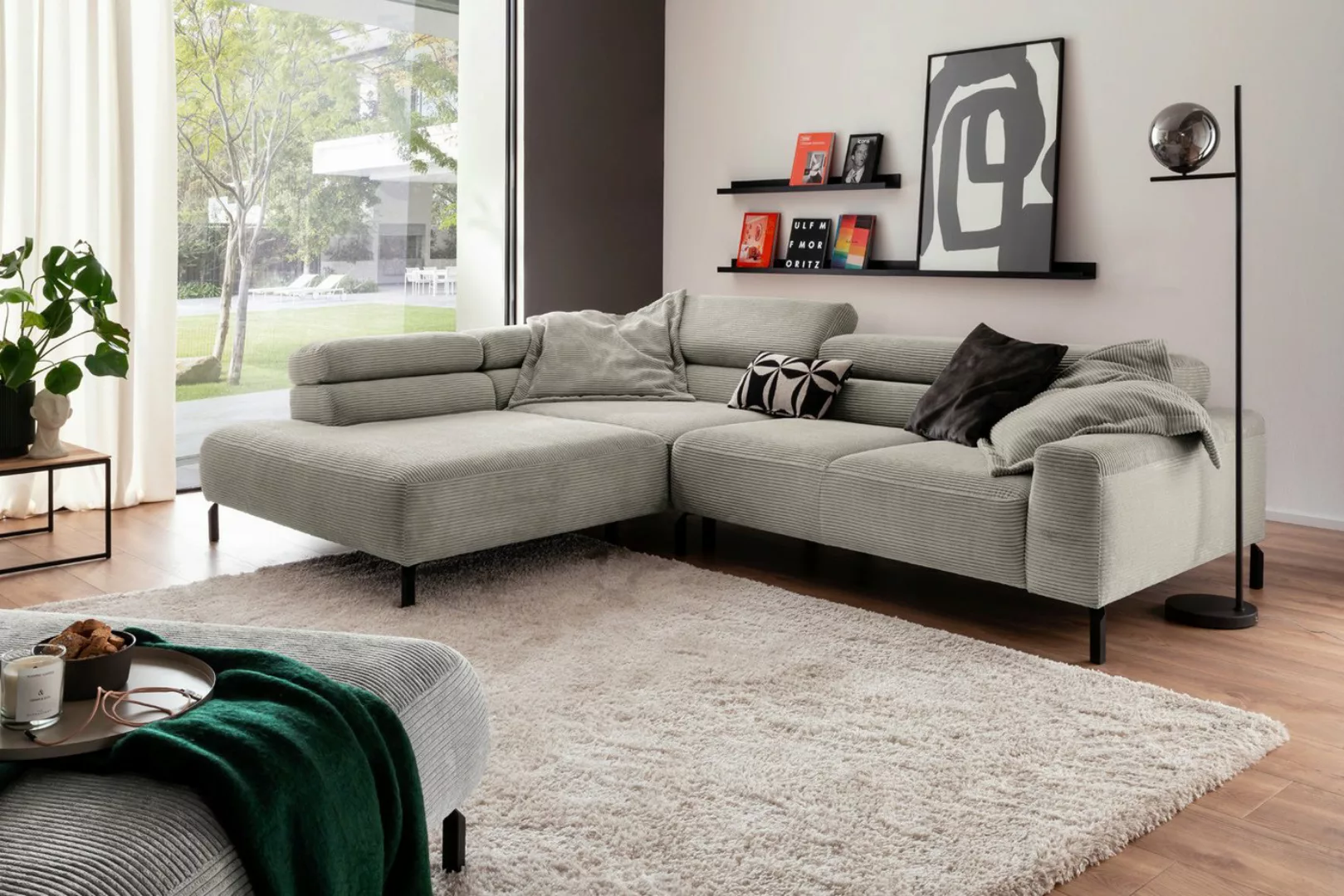 KAWOLA Ecksofa DELIA, Sofa Cord, mit od. ohne Sitzvorzug, versch. Farben günstig online kaufen