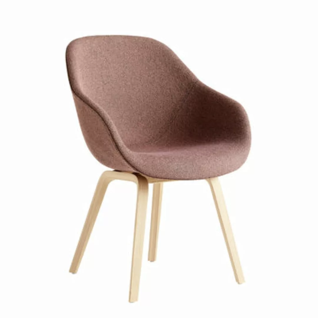 Gepolsterter Sessel About a chair AAC123 textil rosa holz natur / Hohe Rück günstig online kaufen