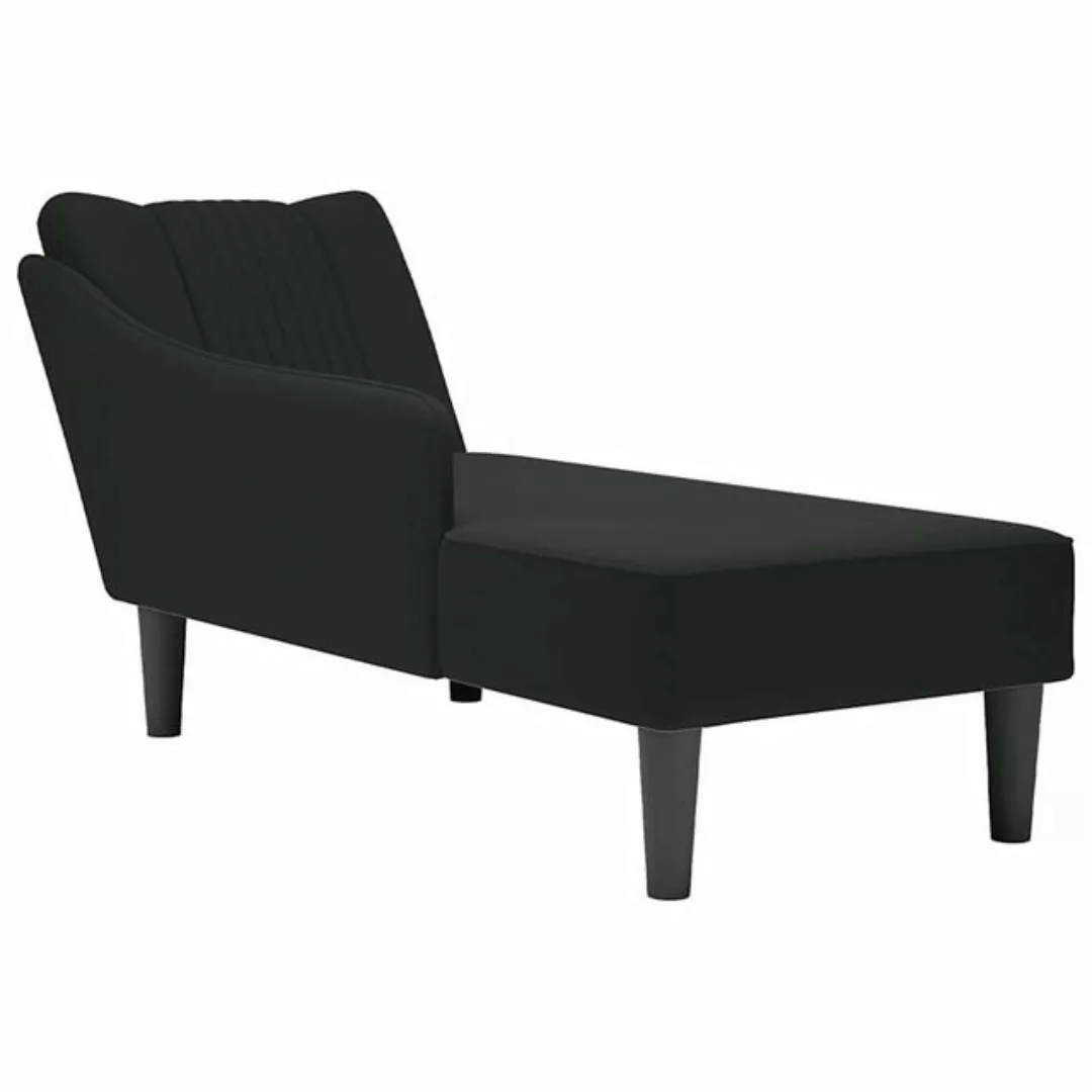 vidaXL Chaiselongue Chaiselongue mit Rechter Armlehne Schwarz Samt, 1 Teile günstig online kaufen