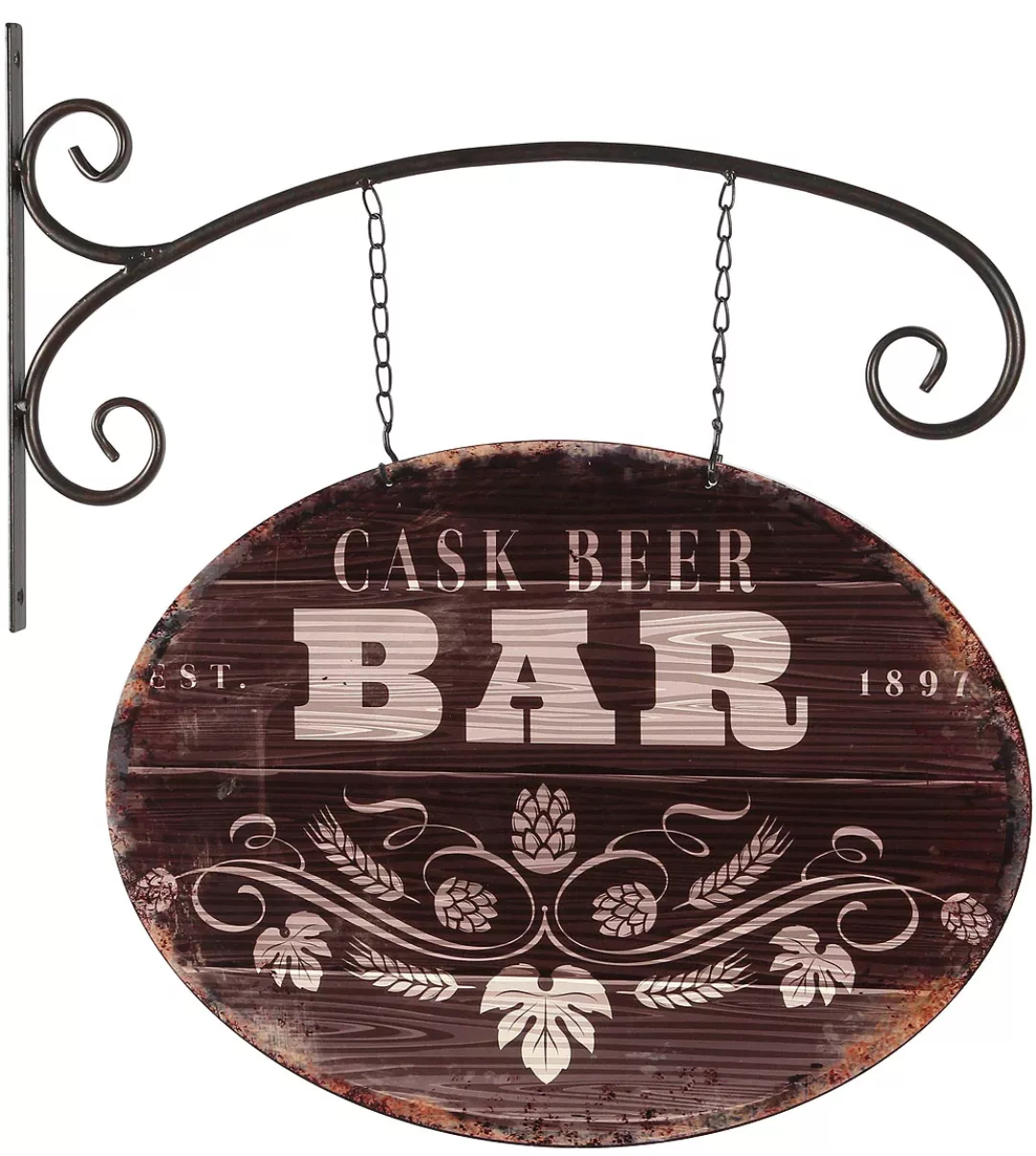 Ambiente Haus Metallbild »Pub Schild 48cm«, (1 St.) günstig online kaufen