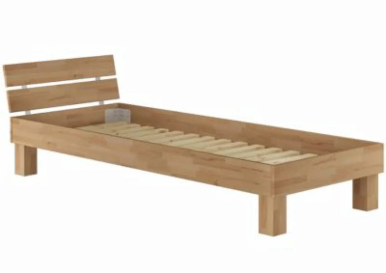 Erst-Holz® Kantiges, modernes Überlänge-Bett 90x220 Buche massiv mit Rost n günstig online kaufen