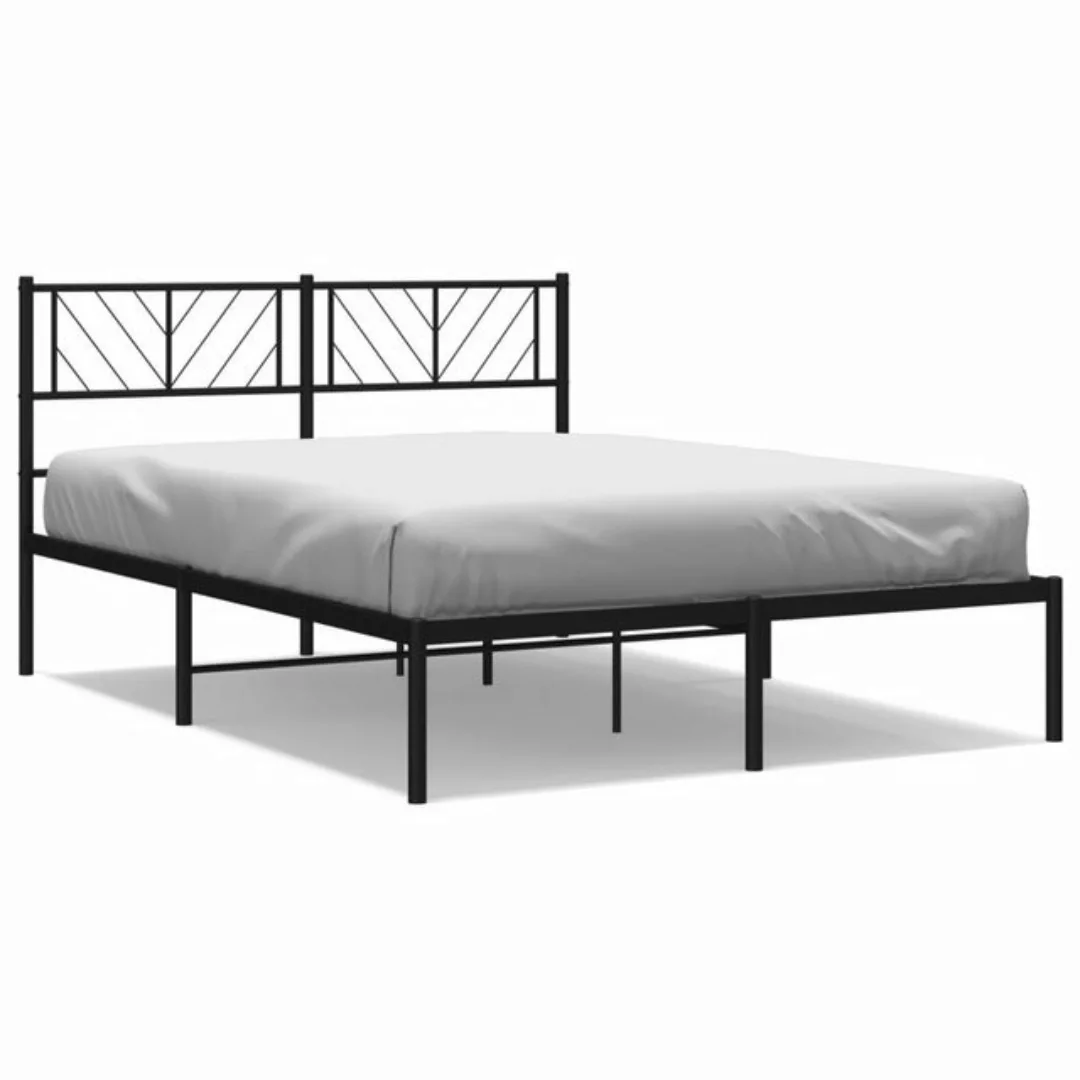 furnicato Bett Bettgestell mit Kopfteil Metall Schwarz 135x190 cm günstig online kaufen