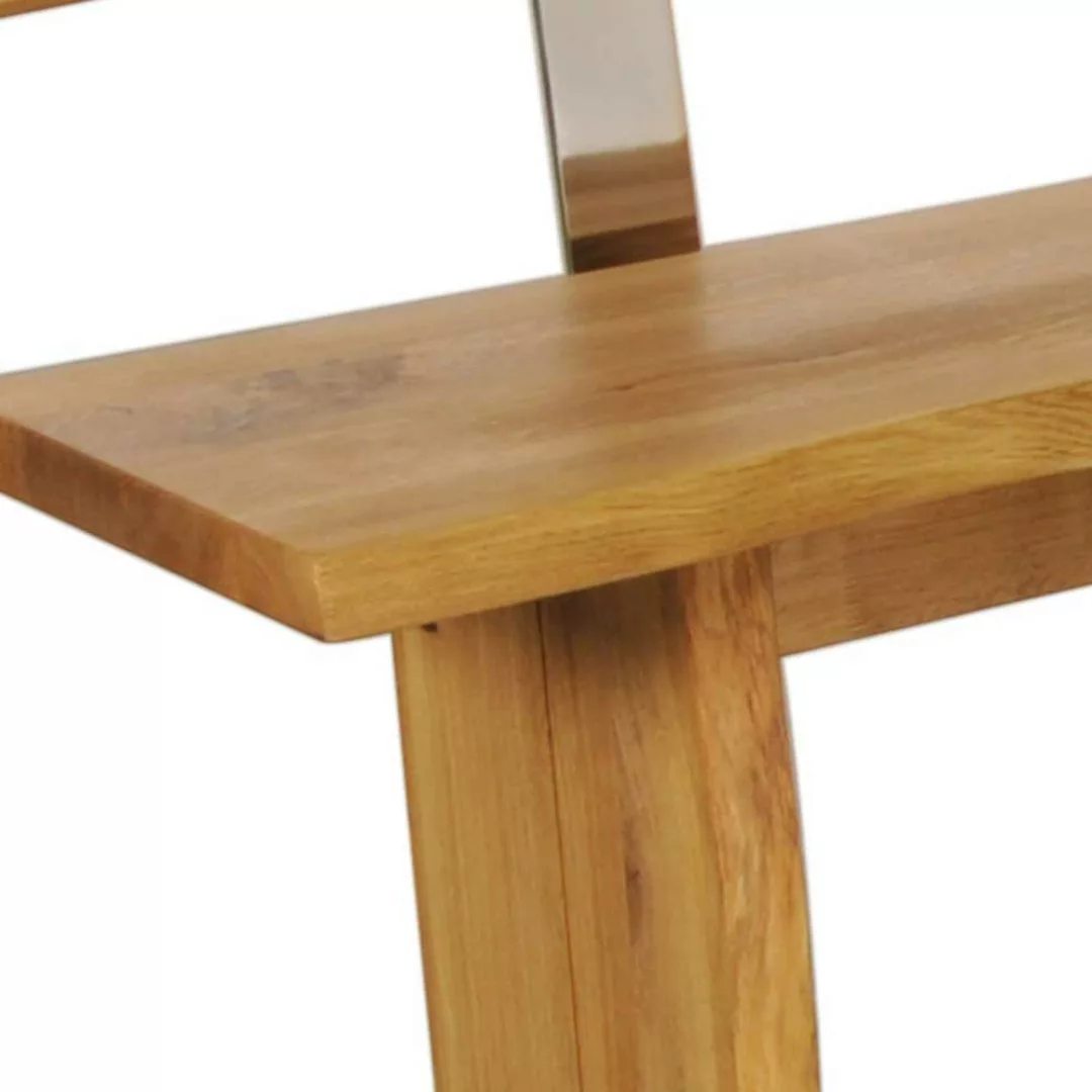 Baumkanten Sitzbank aus Wildeiche Massivholz Lehne günstig online kaufen