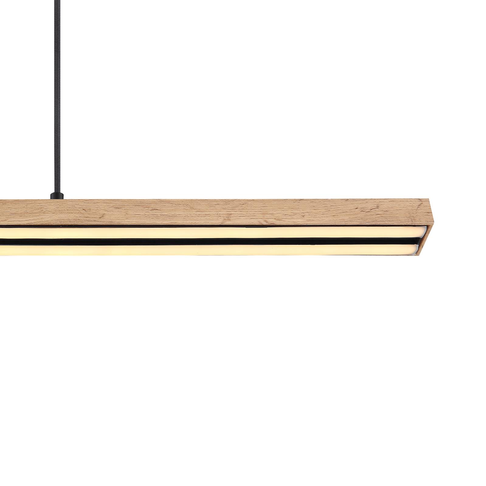 LED-Pendelleuchte Doro, Länge 101,5 cm, eiche, Holz günstig online kaufen