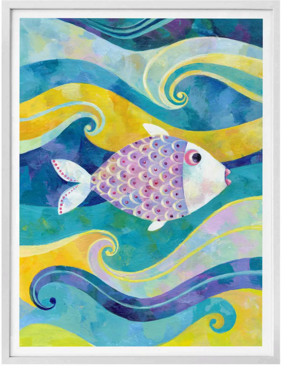 Wall-Art Poster »Märchen Wandbilder Der kleine Fisch«, Fisch & Meeresfrücht günstig online kaufen