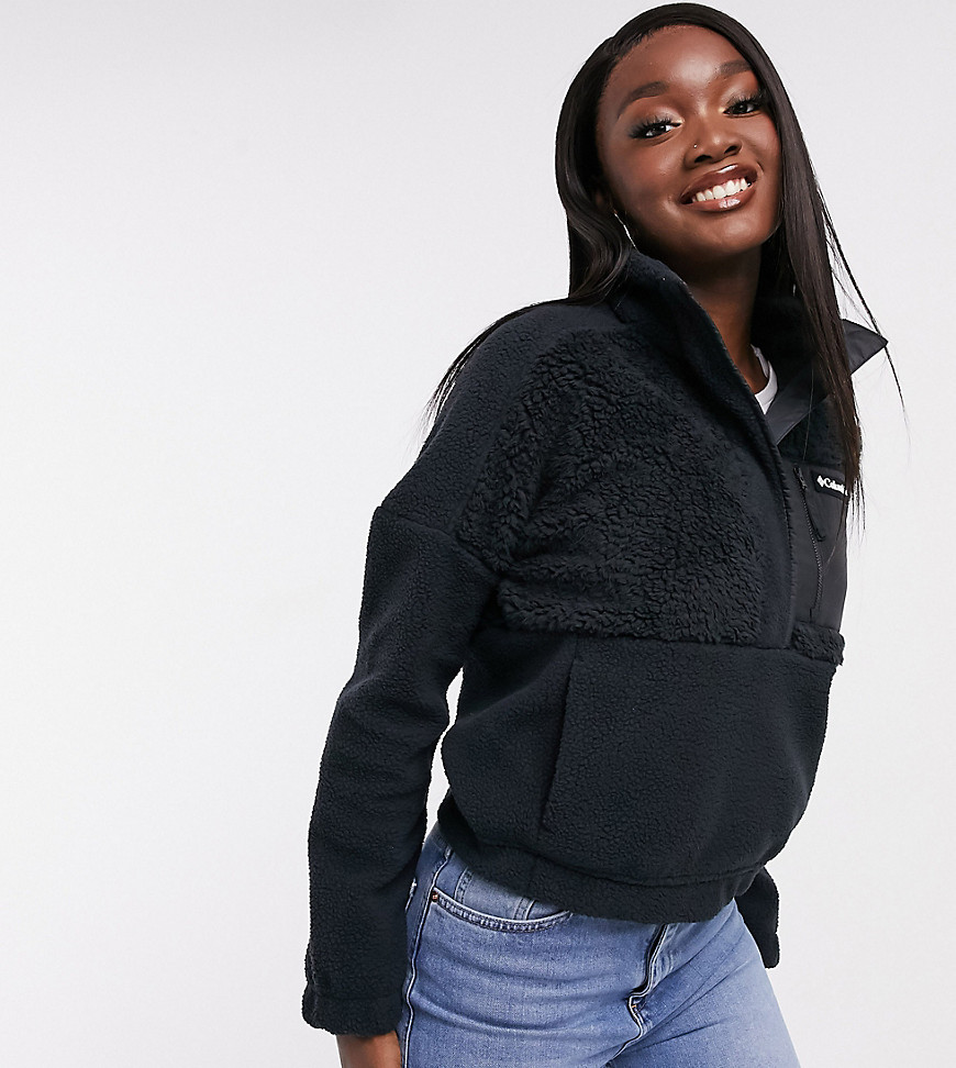 Columbia – Lodge – Pullover aus Sherpa-Fleece in Schwarz, exklusiv bei ASOS günstig online kaufen