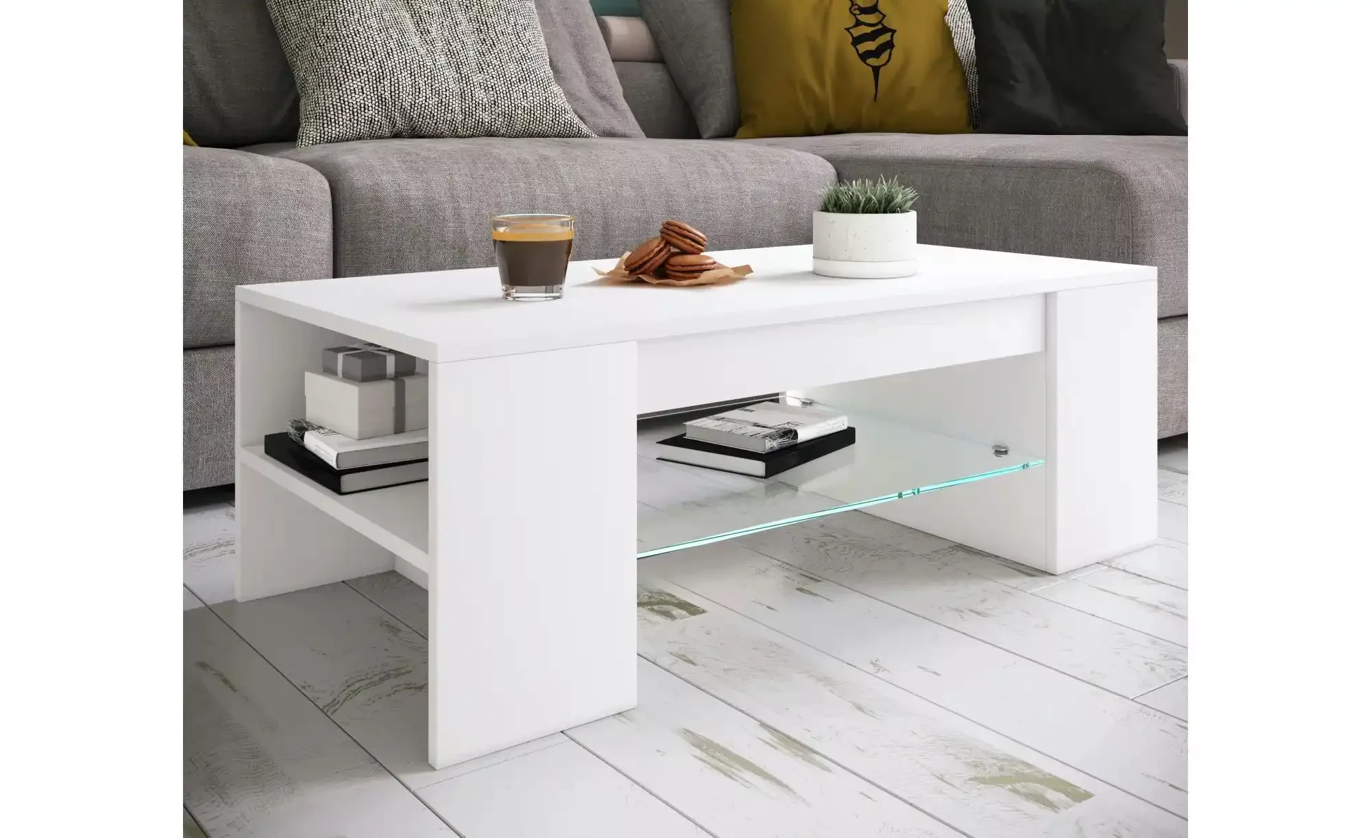 VCM Couchtisch "VCM Holz Couchtisch mit ESG-Sicherheitsglas  Sofatisch mit günstig online kaufen