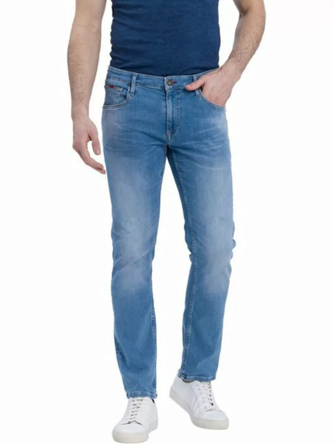 Cross Jeans Herren Jeans Damien - Slim Fit - Blau - Flex Light Blue günstig online kaufen