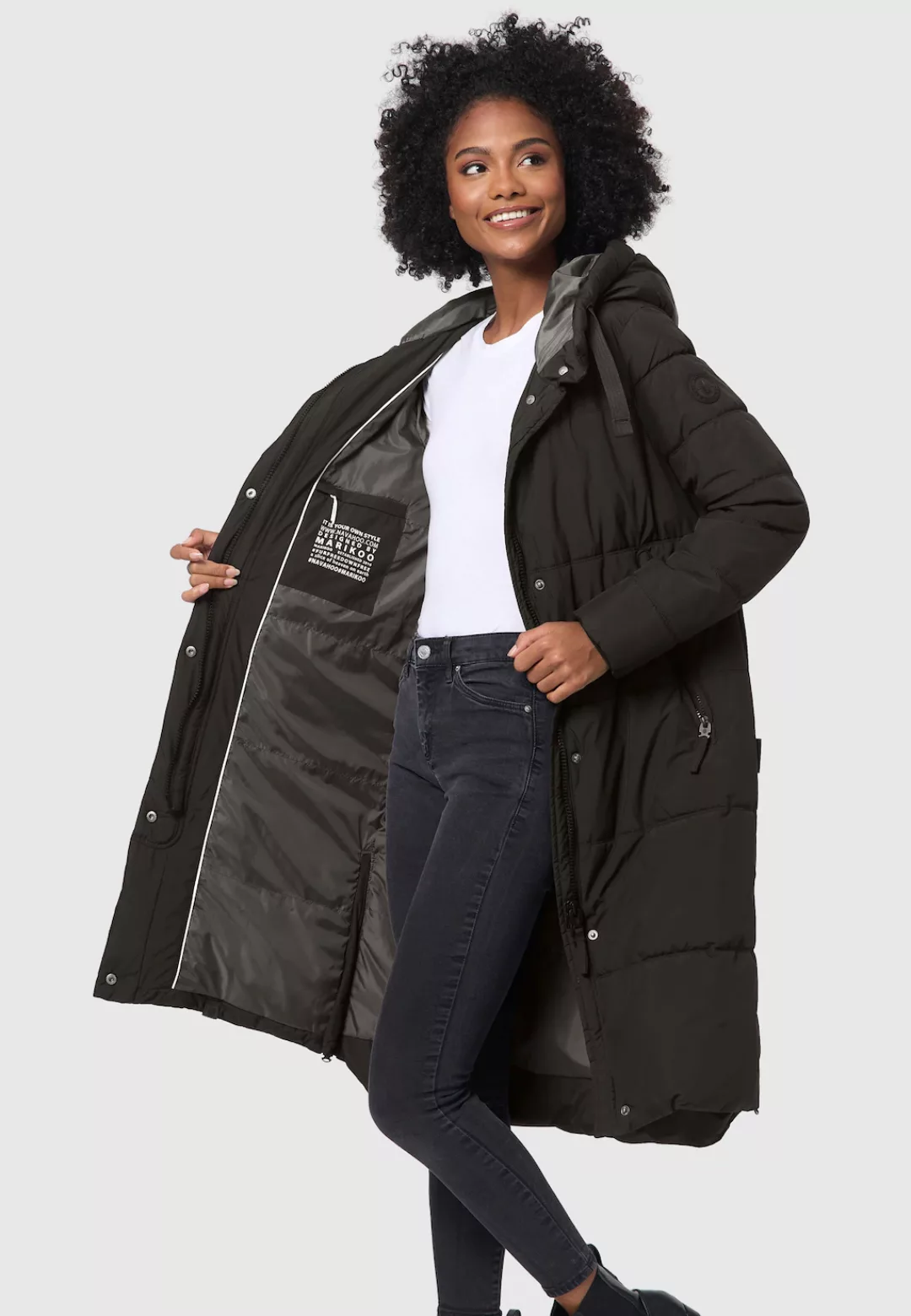 Marikoo Winterjacke "Soranaa", langer Winter Mantel mit Kapuze günstig online kaufen