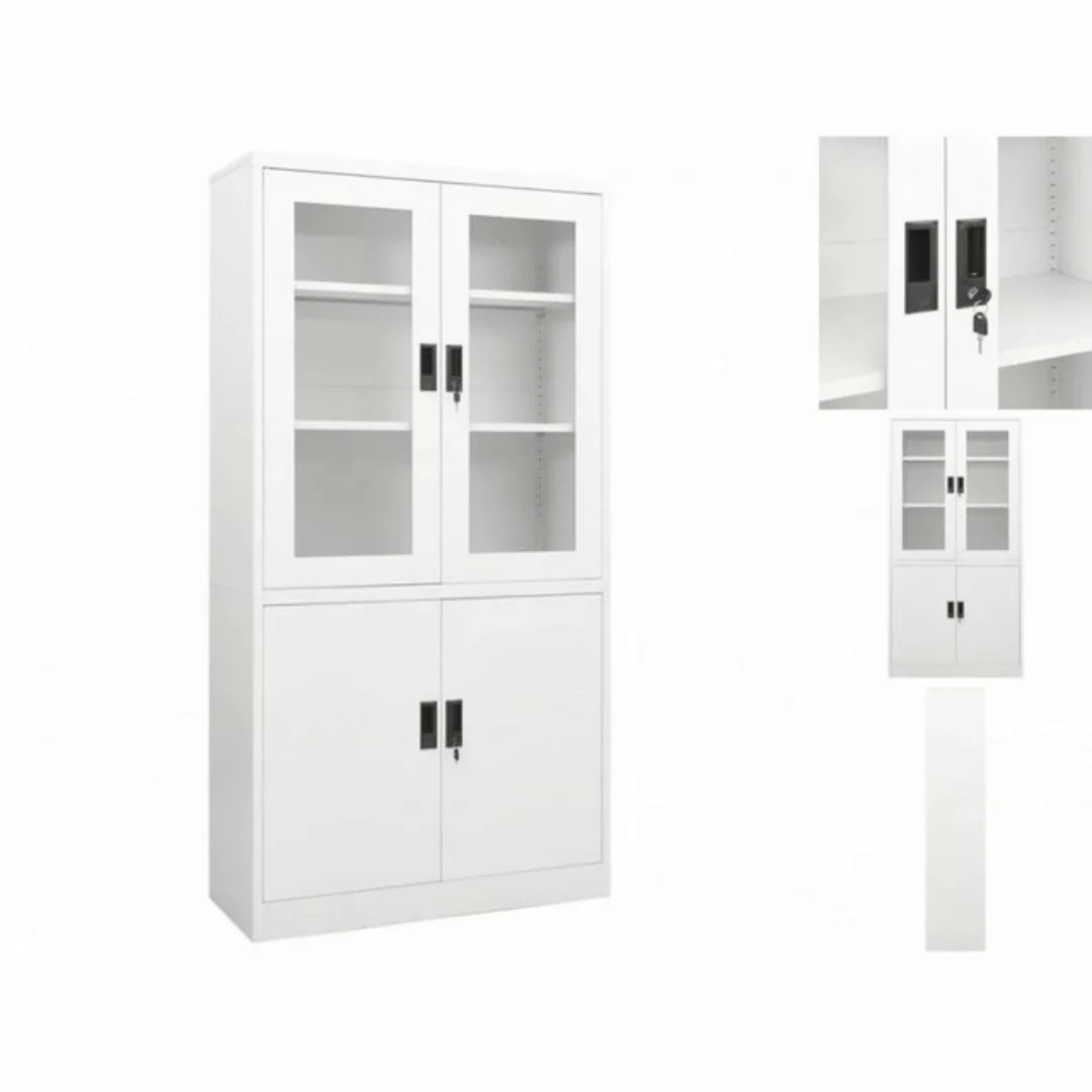 vidaXL Kleiderschrank Büroschrank Weiß 90x40x180 cm Stahl günstig online kaufen
