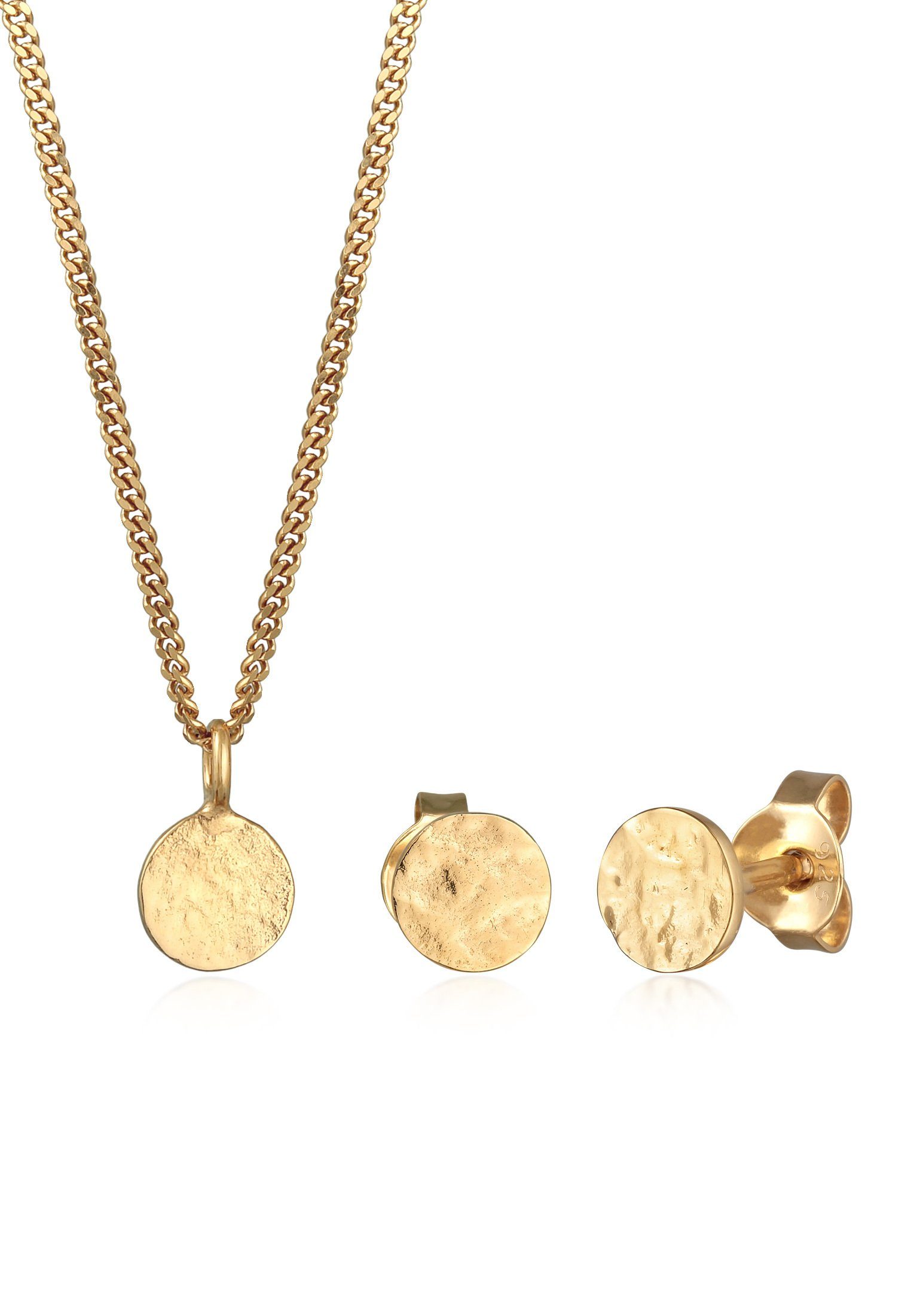 Elli Schmuckset Kette und Ohrringe Plättchen günstig online kaufen