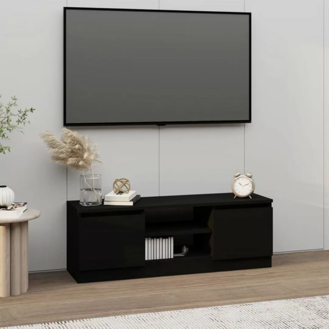 vidaXL TV-Schrank TV-Schrank mit Tür Schwarz 102x30x36 cm TV-Lowboard günstig online kaufen