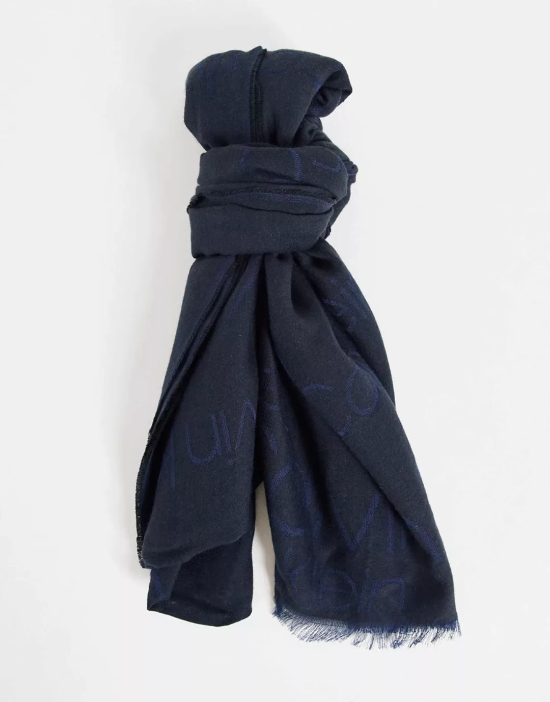 Calvin Klein – Schwarzer Schal mit Logo günstig online kaufen