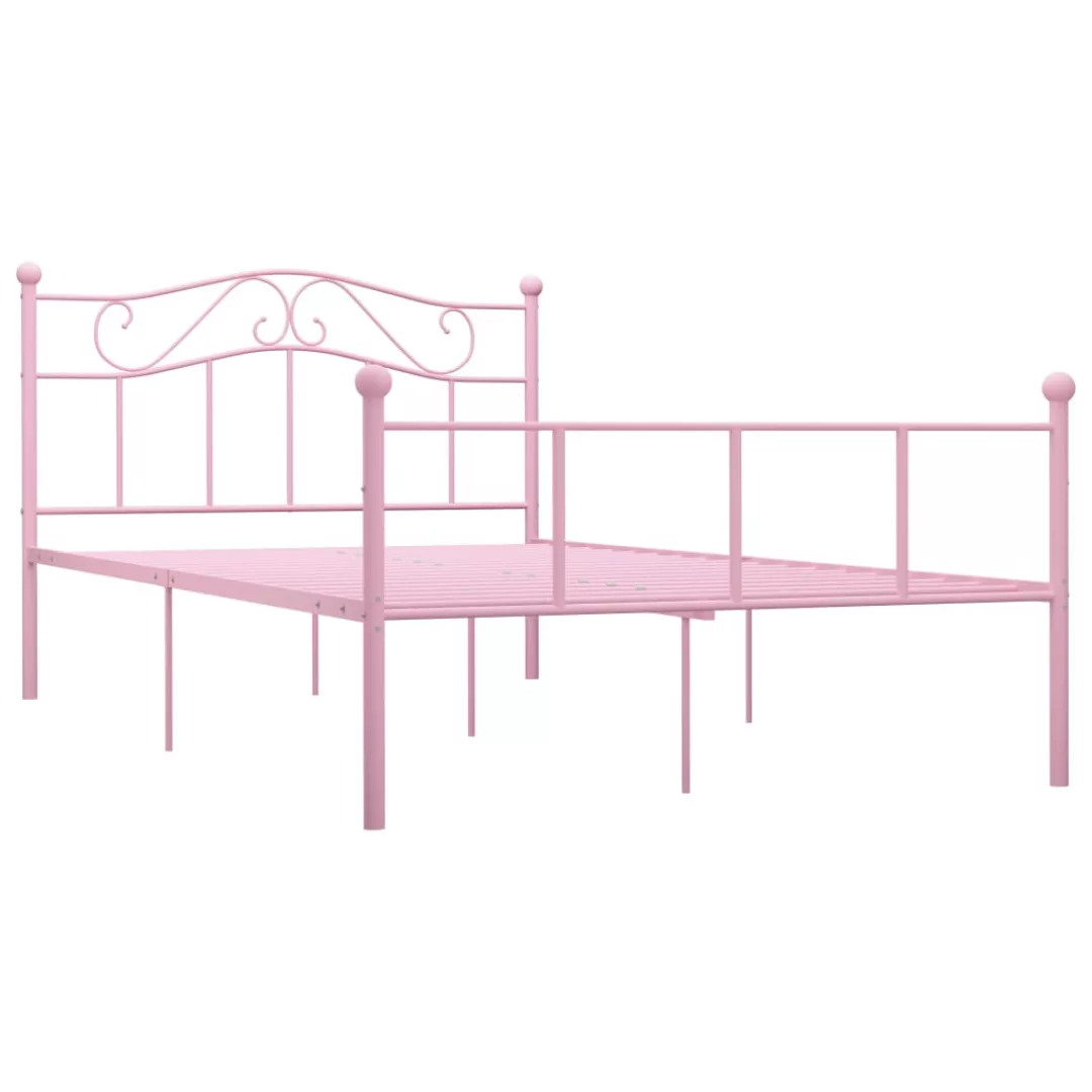 Bettgestell Rosa Metall 160x200 Cm günstig online kaufen