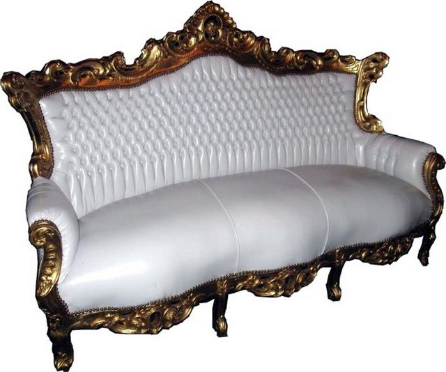 Casa Padrino Loungesofa Baroque Lounge Sofa Master White / Gold günstig online kaufen