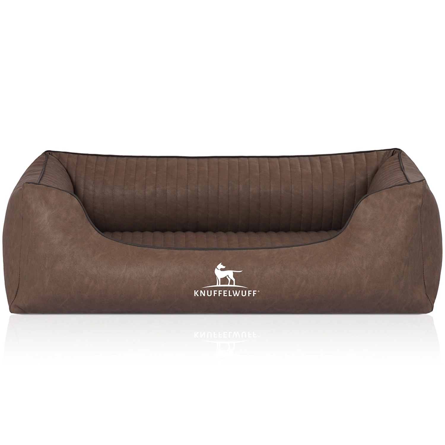 Knuffelwuff Hundebett Chesapeake Orthopädisch Kunstleder M-L 85 x 63cm Brau günstig online kaufen