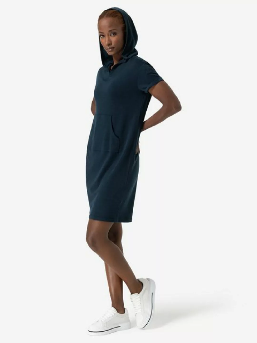 SUPER.NATURAL Sweatkleid kurz, nachhaltig, Merino HOODED BIO DRESS mit Kapu günstig online kaufen