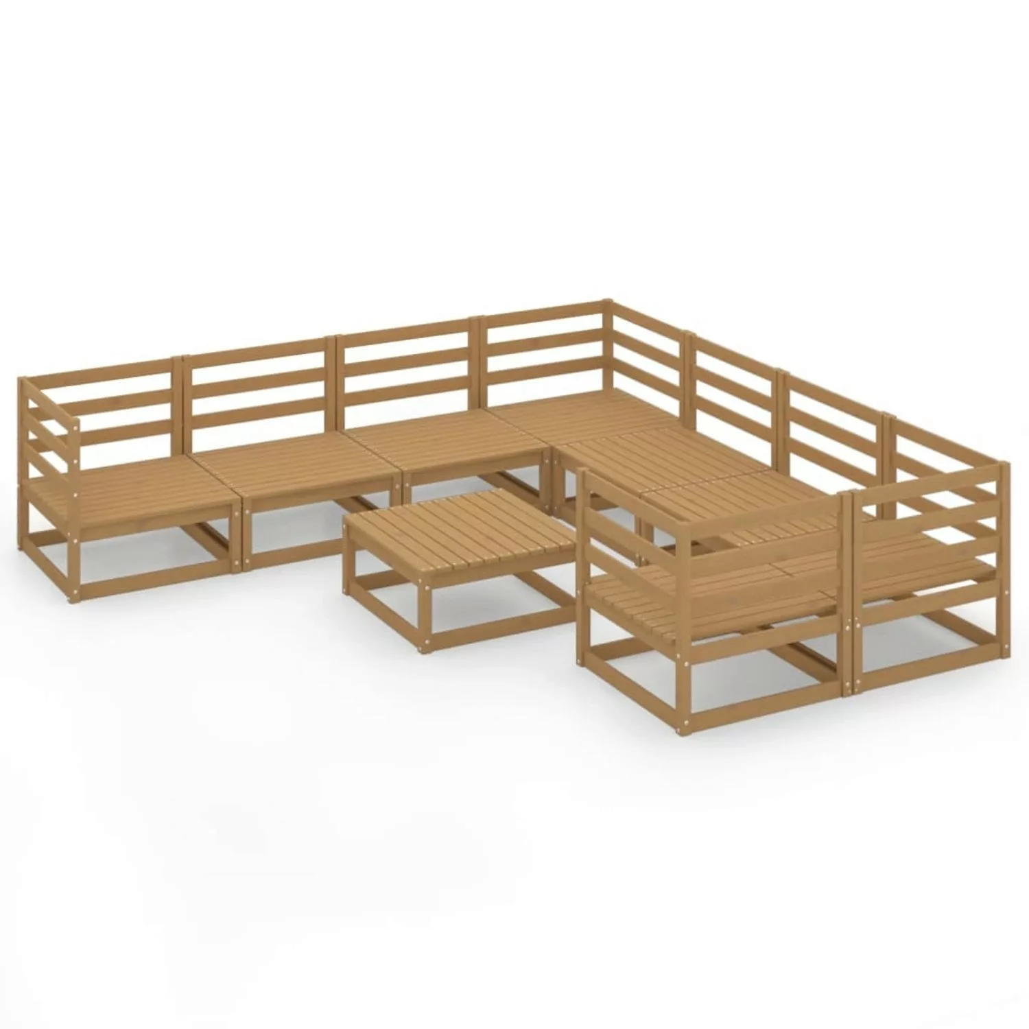 vidaXL 9-tlg Garten-Lounge-Set Massivholz Kiefer Modell 25 günstig online kaufen